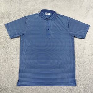 Collars and Co Polo Shirt Mens Small Short Sleeve Dress Featherweight Striped